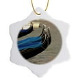 thumbnail image 1 of 3drose, Italy, Venice. Gondolas Along Grand Canal in Venice - Eu16 Dny0041 - David Noyes, 3 inch Snowflake Porcelain Ornament, 1 of 7