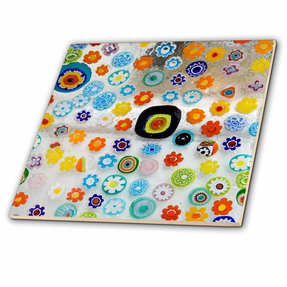3dRose, Italy, Venice, Millefiori glass abstract - EU16 BJA0694 - Jaynes Gallery, 8 Inch Ceramic Tile