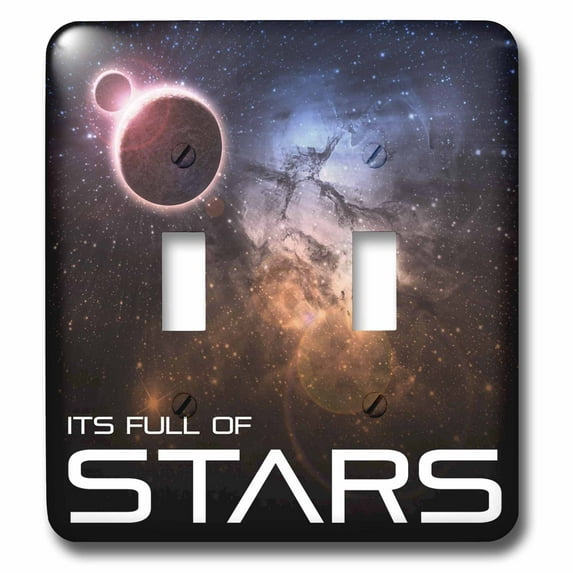 3dRose, Its Full of Stars - splendid space scene incorporates glowing planets and galaxies, double toggle switch