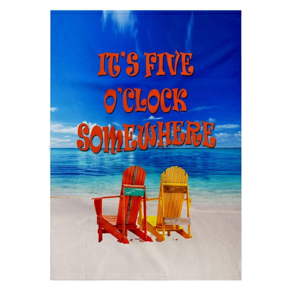 3dRose, Its five oclock somewhere. Beach. Fun. Good times., 22x30 Bath Hand Pool Towel