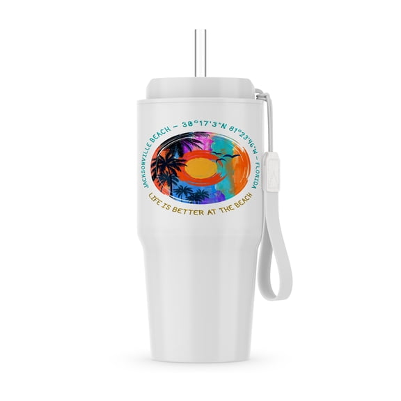 Jacksonville Beach, Florida. Life Is Better At The Beach Travel Gift, 20oz Tumbler