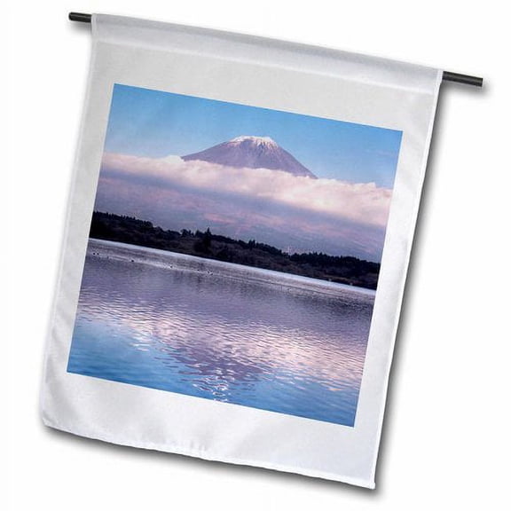 3dRose, Japan, Shizuoka, Mt. Fuji and Lake Tanuki. , 12 x 18 inch Garden Flag