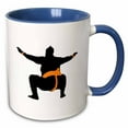 thumbnail image 1 of 3drose, Japanese Sumo Wrestler Design in Black and Orange, 15oz Two-tone Blue Mug, 1 of 6