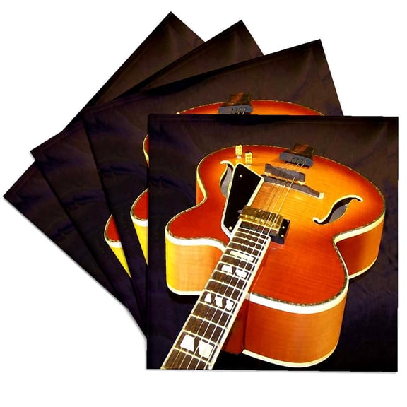 3dRose, Jazz Guitar, Set of 4 Ceramic Tile Coasters