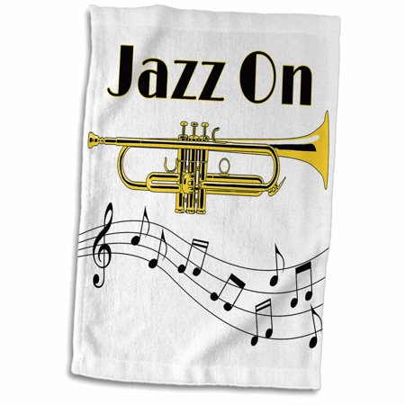 3dRose Jazz On for any brass or trumpet player in the jazz band. - Towel, 15 by 22-inch (twl_291880_1)