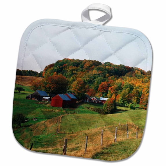 3dRose, Jenne farm in autumn, Reading, Vermont, USA - US46 WBI0021 - Walter Bibikow, 8x8 Potholder