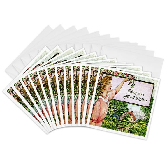 3drose, Joyous Easter, 12 Greeting Cards with Envelopes