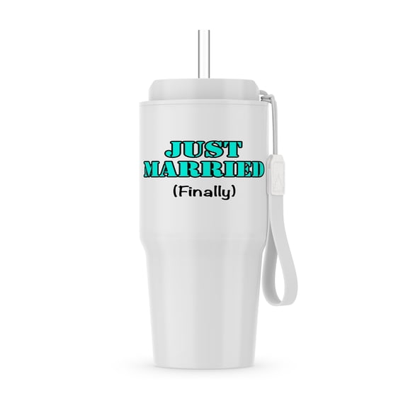 Just Married Finally Turquoise, 20oz Tumbler