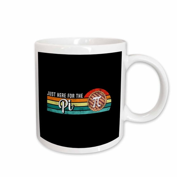 3drose, Just Here for the Pi Symbol, Colorful Retro Grunge Math Gift for All, 15oz Mug