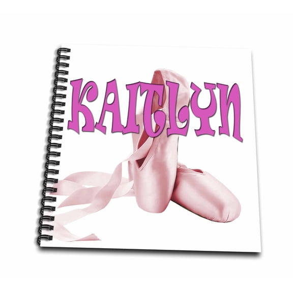 3dRose, Kaitlyn. Pink ballet shoes. , Drawing Book 8 x 8 inch