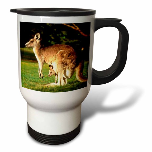 3dRose, Kangaroo, 14oz Stainless Steel Travel Mug
