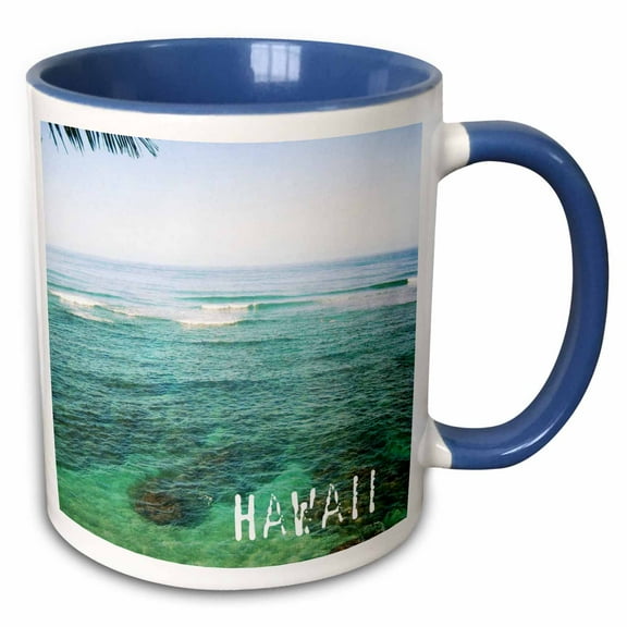 3drose, Kauai Hawaii Ocean and Sky, 11oz Two-tone Blue Mug