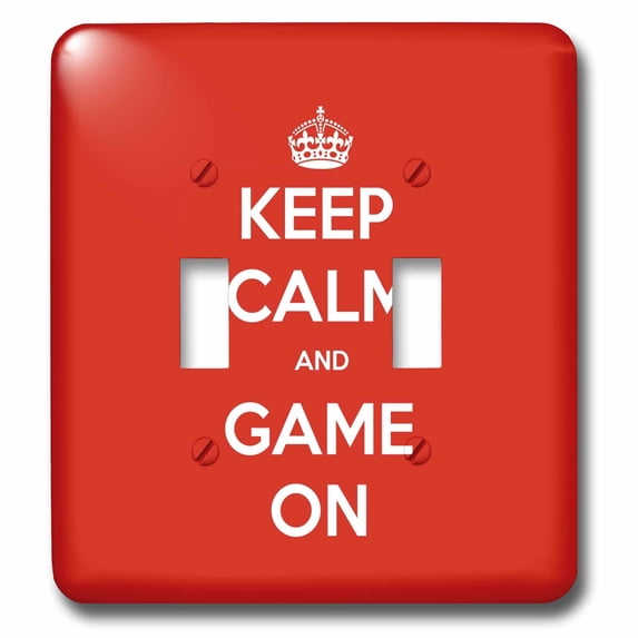 3dRose, Keep Calm And Game On Red, double toggle switch