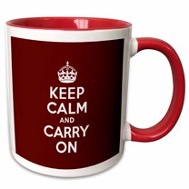 3drose, Keep Calm and Carry On, 11oz Two-tone Red Mug
