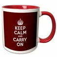 thumbnail image 1 of 3drose, Keep Calm and Carry On, 15oz Two-tone Red Mug, 1 of 6