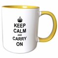 thumbnail image 1 of 3drose, Keep Calm and Carry on - Black Text on White - with Crown - Motivational Fun Reminder Funny Humor, 11oz Two-tone Yellow Mug, 1 of 6