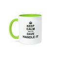 thumbnail image 1 of 3dRose, Keep Calm and Let Dave Handle it - funny personal name, 11oz Two-Tone Green Mug, 1 of 1