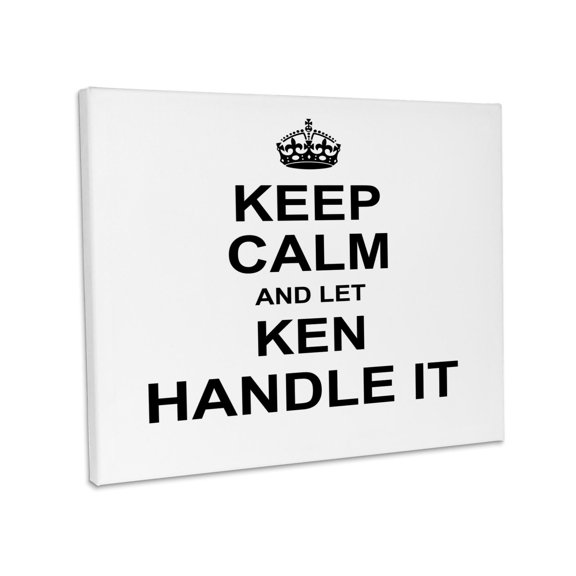 3dRose, Keep Calm and Let Ken Handle it - funny personal name, Museum Grade Canvas Wrap 10x8