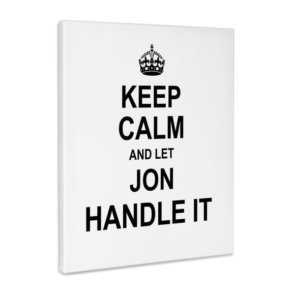 3dRose, Keep Calm and Let Jon Handle it - funny personal name, Museum Grade Canvas Wrap 8x10