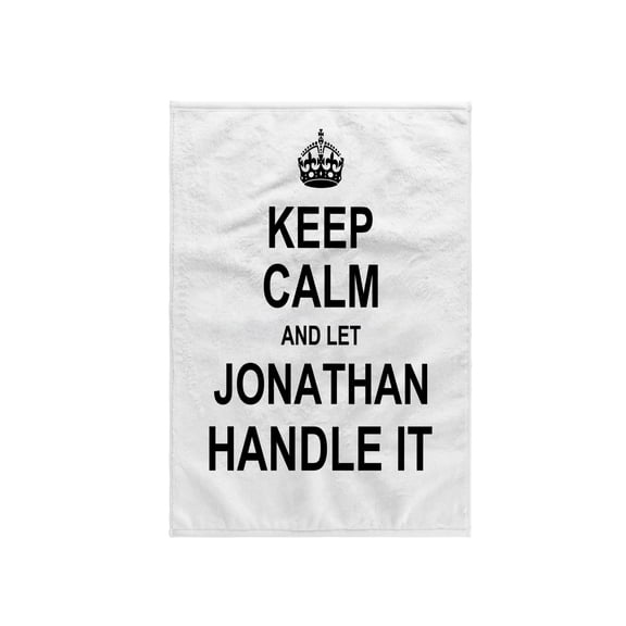 3dRose, Keep Calm and Let Jonathan Handle it funny personal name, 15x22 Hand Towel