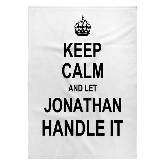 3dRose, Keep Calm and Let Jonathan Handle it funny personal name, 22x30 Bath Hand Pool Towel