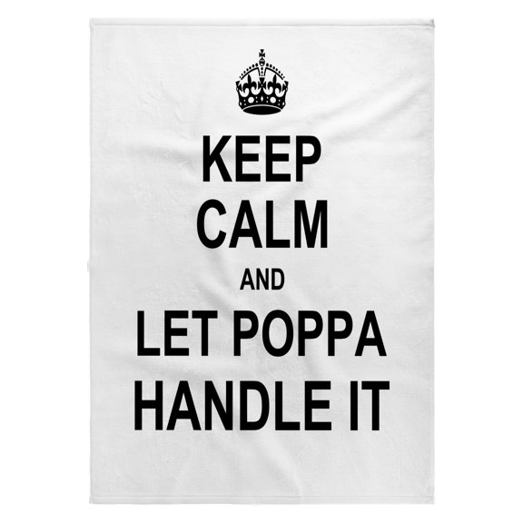 3dRose, Keep Calm and Let Poppa Handle it - father knows best fathers day gift, 22x30 Bath Hand Pool Towel