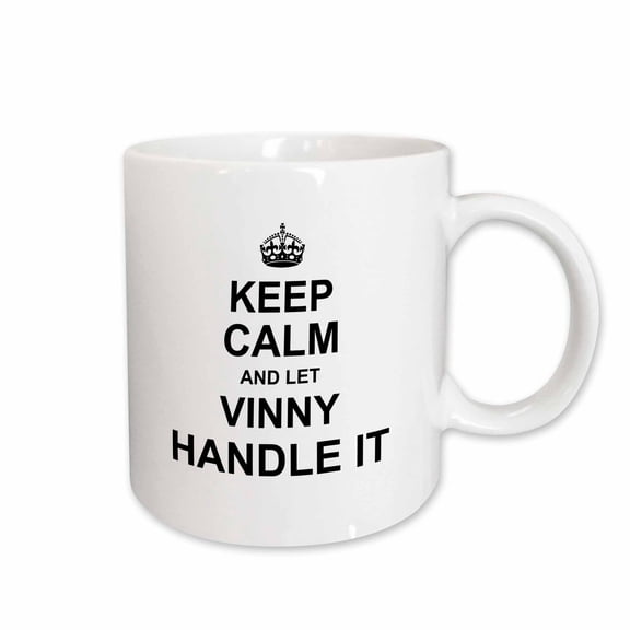 3drose, Keep Calm and Let Vinny Handle It - Funny Personal Name, 11oz Mug