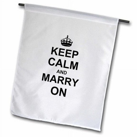 3dRose, Keep Calm and Marry On - carry on parody for bachelor and bachelorette party - hen or stag night, 18 x 27 inch Garden Flag