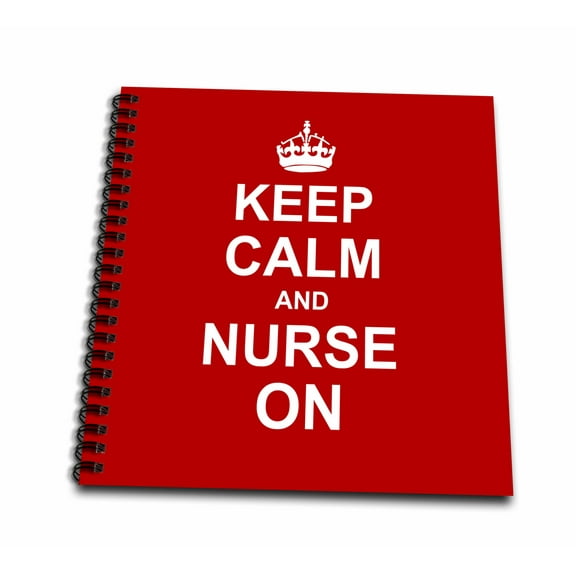 3dRose, Keep Calm and Nurse on - Red carry on nursing - Nurses day gifts Fun funny job humor modern stylish, Mini Notepad 4 x 4 inch