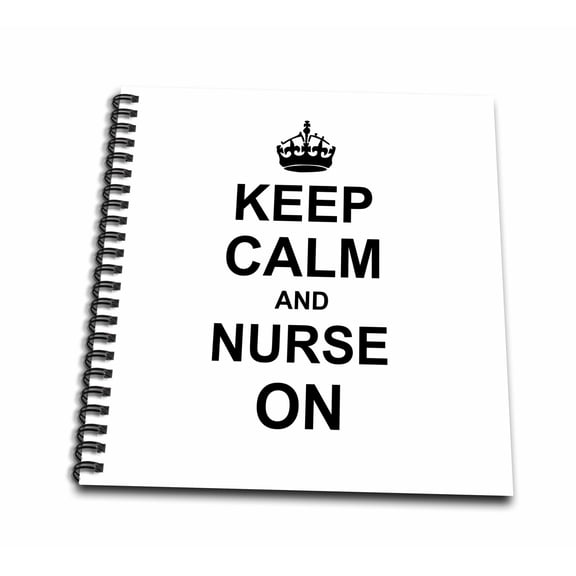 3dRose, Keep Calm and Nurse on - carry on nursing job - Nurses day gifts - black fun funny humor humorous, Mini Notepad 4 x 4 inch