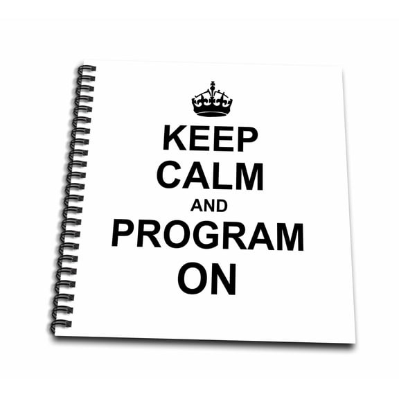 3dRose, Keep Calm and Program on - carry on programming coding - Programmer job gifts - fun funny humor, Mini Notepad 4 x 4 inch