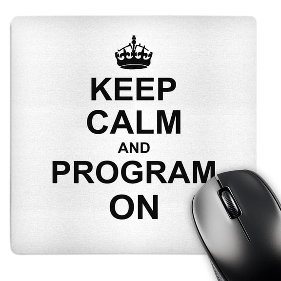 3dRose, Keep Calm and Program on - carry on programming coding - Programmer job gifts - fun funny humor, MousePad