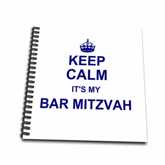3dRose, Keep Calm its my Bar Mitzvah day - navy blue text design - funny reminder to stay calm - Judaica, Memory Book 12 x 12 inch