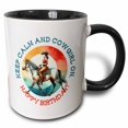 thumbnail image 1 of 3drose, Keep Calm and Cowgirl On. Happy Birthday. Chic Western Gift for Her, 11oz Two-tone Black Mug, 1 of 6