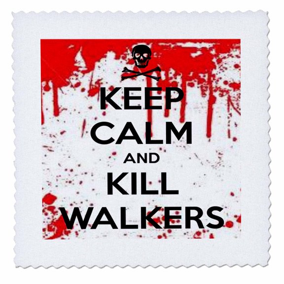 3dRose, Keep calm and kill walkers, 12x12 inch quilt square