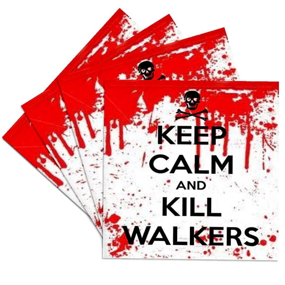 3dRose, Keep calm and kill walkers, Set of 4 Ceramic Tile Coasters