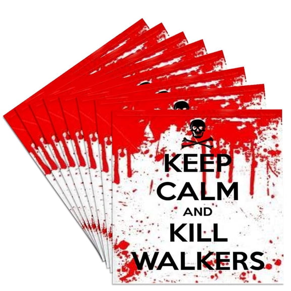 3dRose, Keep calm and kill walkers, Set of 8 Ceramic Tile Coasters