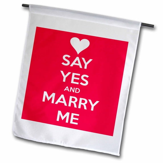 3dRose, Keep calm and marry me. Red., 12 x 18 inch Garden Flag