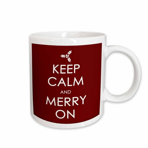 3drose, Keep Calm and Merry On, 11oz Mug