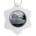 thumbnail image 1 of 3drose, Kentucky Collectible Quarter, 3 inch Snowflake Porcelain Ornament, 1 of 7