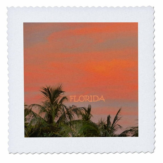 3dRose, Key West Sunset, 10x10 inch quilt square