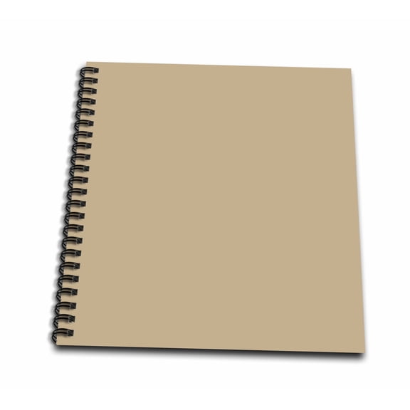 3dRose, Khaki brown - beige - simple plain solid color - army light pale brown-grey-gray, Mini Notepad 4 x 4 inch