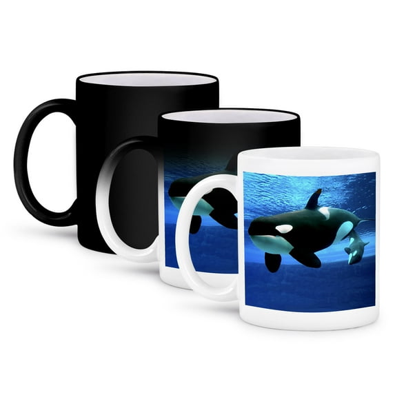 3dRose, Killer Whales, 11oz Magic Transforming Mug