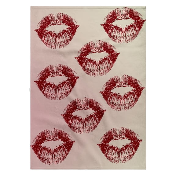 3dRose, Kisses Red Lips Fun Flirty Romantic Art, 22x30 Bath Hand Pool Towel