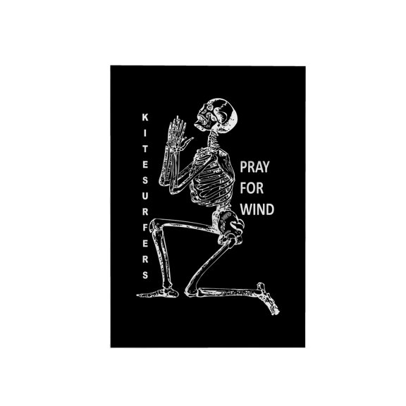 3dRose, Kiteboarding Humor Kneeling Skeleton Praying For Wind 1, 15x22 Hand Towel