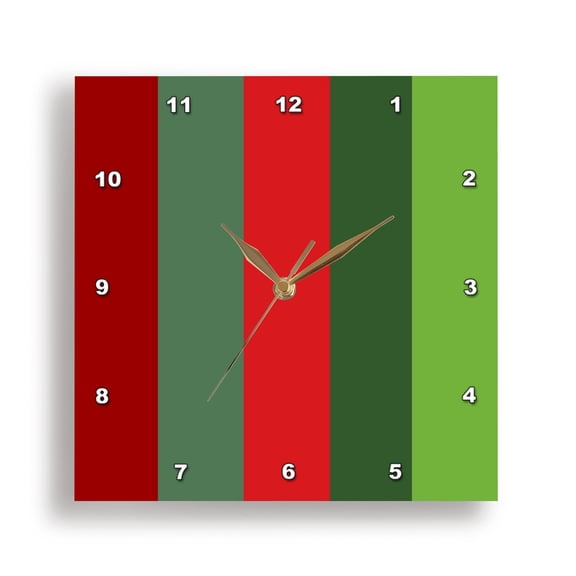 3drose, Kitschmas Fir Christmas Tree Retro Vector Cut Out, 15x15 Wall Clock