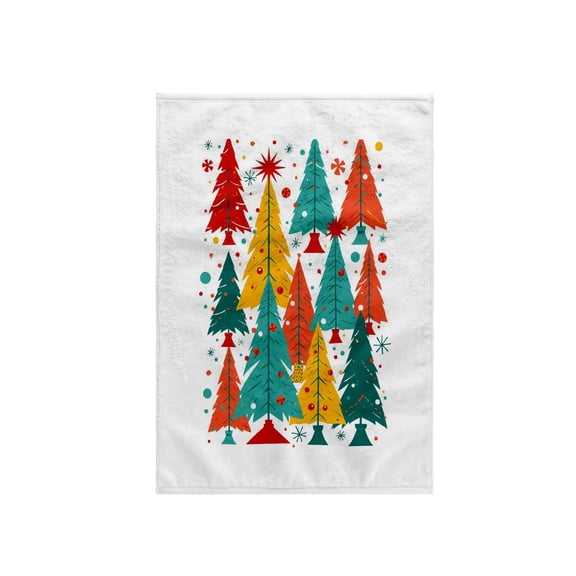 3dRose, Kitschmas Fir Christmas Trees Retro Abstract, 15x22 Hand Towel