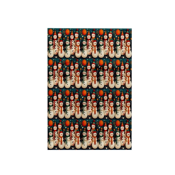 3dRose, Kitschy Snowmen Christmas Mid-Century Retro Fun Pattern, 15x22 Hand Towel