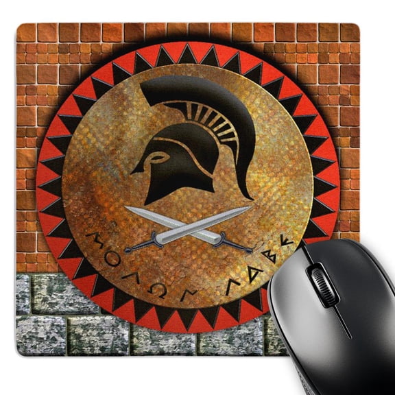 3dRose, Knight helmet Roman design with brick wall art background, MousePad