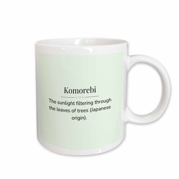 3drose, Komorebi and Its Meaning Typography, 15oz Mug